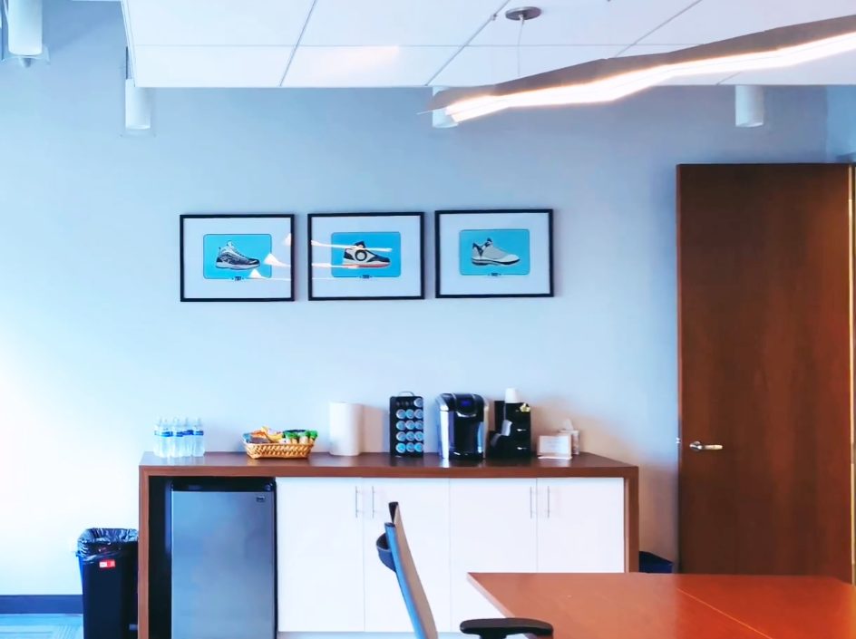 framed art in corporate conference room SECOND ANGLE