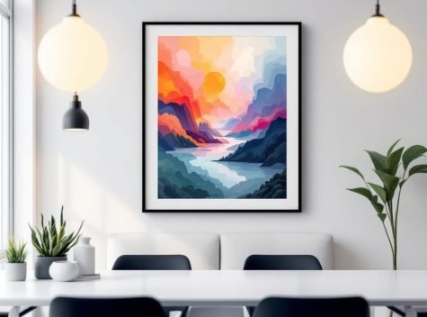 Art on display in an office - Art Rentals